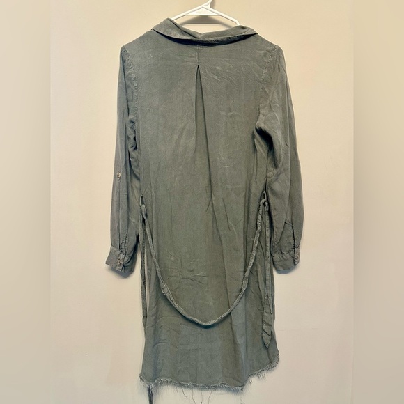Mlle Gabrielle Olive Long Sleeve Shirt Dress Small - Picture 5 of 5